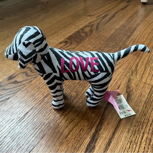 SOLD NEW NWT Victoria’s Secret PINK Plush Stuffed Collectible Mini Dog Zebra - Picture 1 of 4